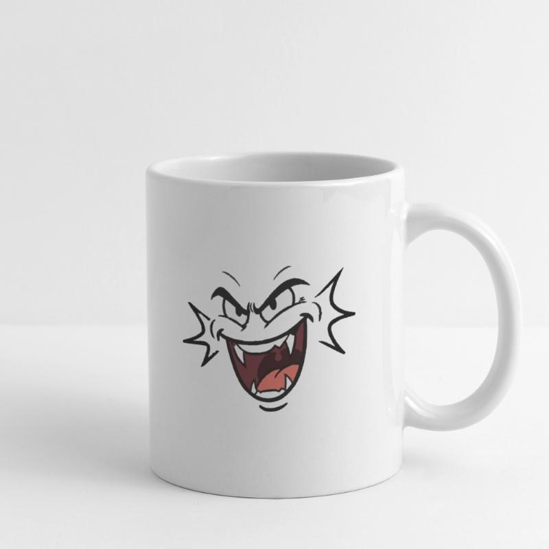 Funny vampire face laughing pattern comic Mug