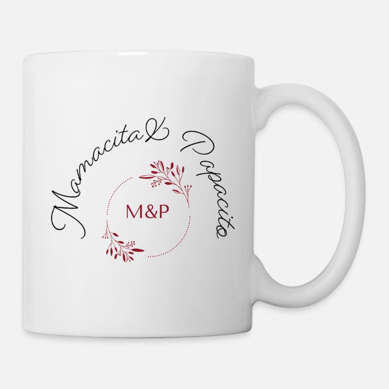 Cercle de monogrammes floraux M&P - Mug blanc - blanc