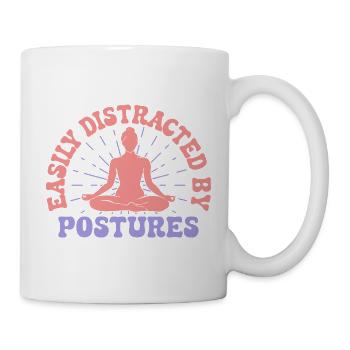 Yoga Easily Distracted By Postures Funny Yoga - Mug - white - Right