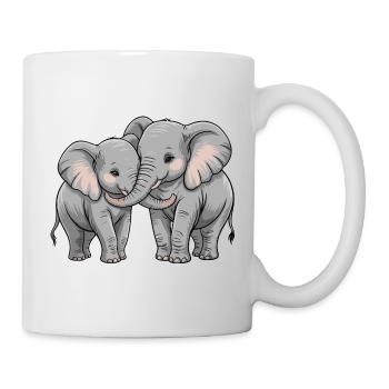 Couple d’éléphants pour la Saint-Valentin - Mug blanc - blanc - Droite