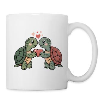 Couple de tortues pour la Saint-Valentin - Mug blanc - blanc - Droite