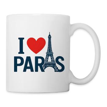 I love Paris and the Eiffel Tower - Mug - white - Right