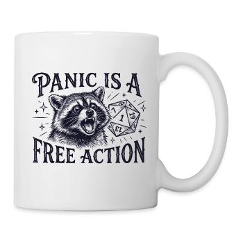 La panique est une action libre – Raccoon D20 Design - Mug blanc - blanc - Droite