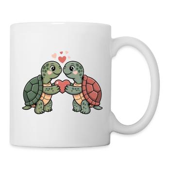 Turtles Love Hug Cuddle Heart Cute - Mug - white - Right