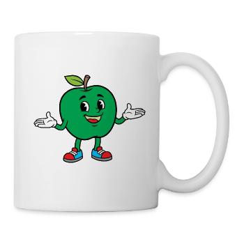 Green Apple Mascot in Sneakers - Mug - white - Right
