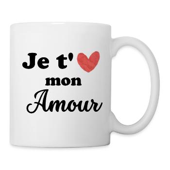 Saint Valentin je t'aime mon amour  - Mug blanc - blanc - Droite