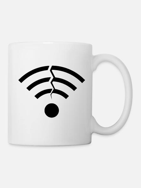 Kaputtes WLAN Signal Riss - Tasse - Weiß