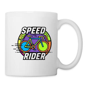 Speed Rider Fahrrad Neon Farben Rennrad Motiv - Tasse - Weiß - Rechts