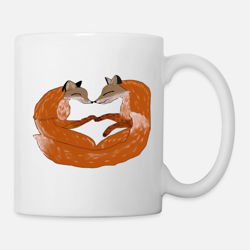 Fuchsherz Zweisamkeit - Tasse - Weiß