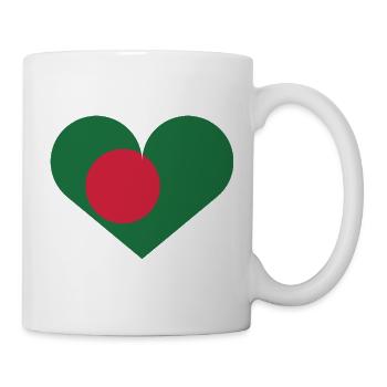 Bangladeshi flag in the shape of a heart - Mug - white - Right
