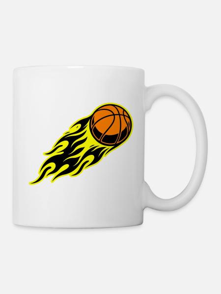Basketball Flamme - Tasse - Weiß