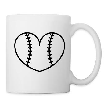 Cœur du baseball softball - Mug blanc - blanc - Droite