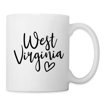 West Virginia Heart Women's Love West Virginia - Tasse - Weiß - Rechts