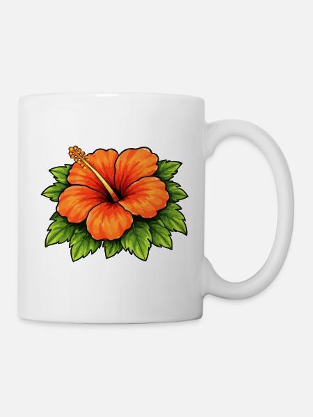 Hibiskus-Tropenblüte - Tasse - Weiß