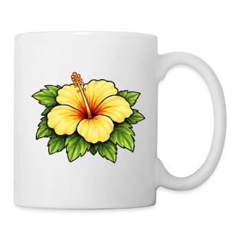 Yellow Hibiscus Tropical Print - Mug - white - Right