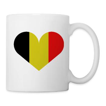 Belgische herzförmige Flagge - Tasse - Weiß - Rechts