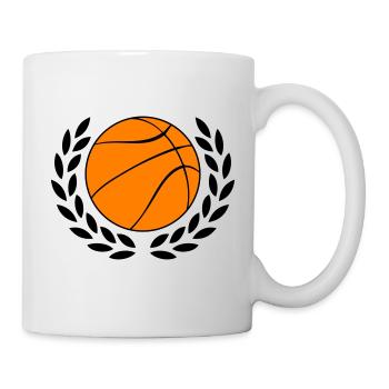 Basketball-Icon in kräftigem Orange - Tasse - Weiß - Rechts