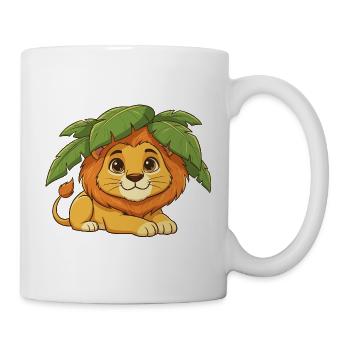 Lionceau sous des palmiers - Mug blanc - blanc - Droite
