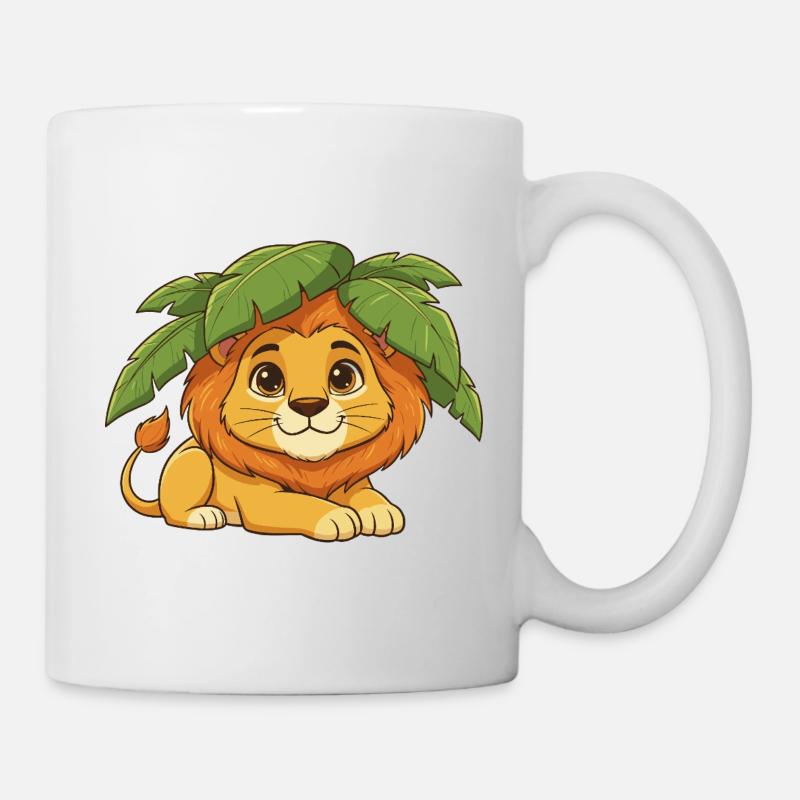 Lionceau sous des palmiers - Mug blanc - blanc