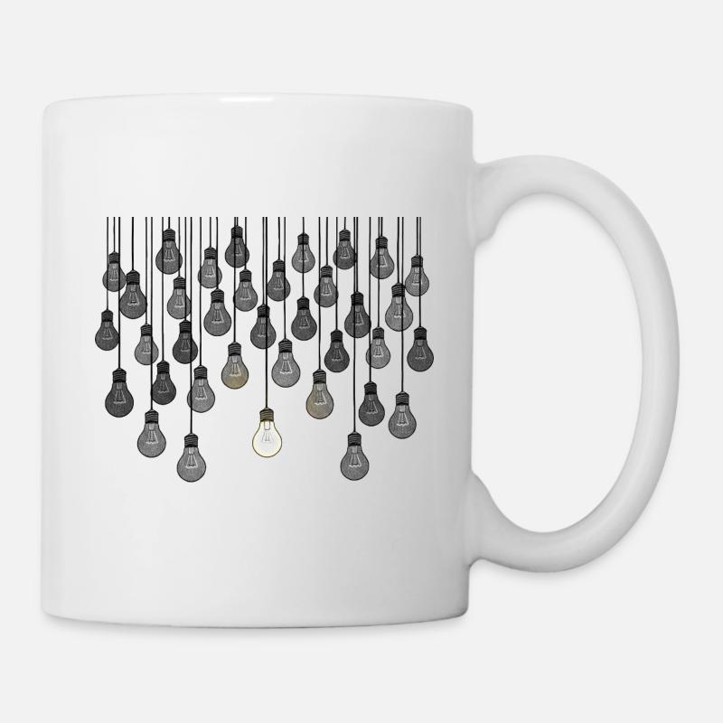 Réseau d'ampoules gris avec éclat unique - Mug blanc - blanc
