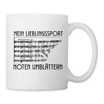 Mein Lieblingssport Noten Umblättern Orchester - Tasse - Weiß - Rechts