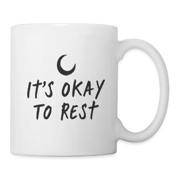 It's Okay to Rest Crescent Moon Lettering - Mug - white - Right