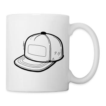 Basecap Linien-Icon Illustration - Tasse - Weiß - Rechts