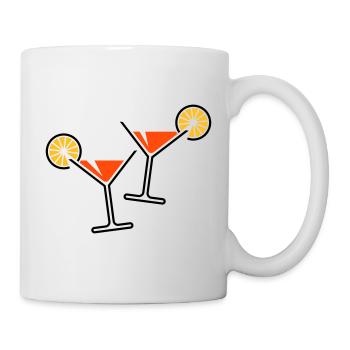 2 Cocktail Glasses / Cocktail / Martini + (Orange) - Mug - white - Right