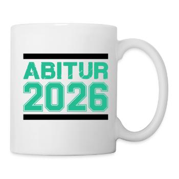 Abitur 2026 Abschluss – Raues Finish - Tasse - Weiß - Rechts