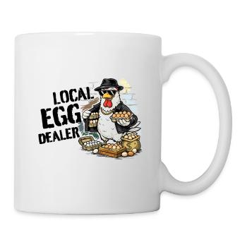 Vendeur local d’œufs – Vente drôle d’œufs de coq - Mug blanc - blanc - Droite