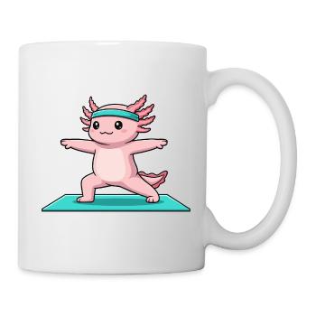 Yoga Axolotl-Fisch macht Krieger-Pose - Tasse - Weiß - Rechts