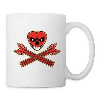 Skull Guitar Pick and Crossed Guitars - Mug - white - Right