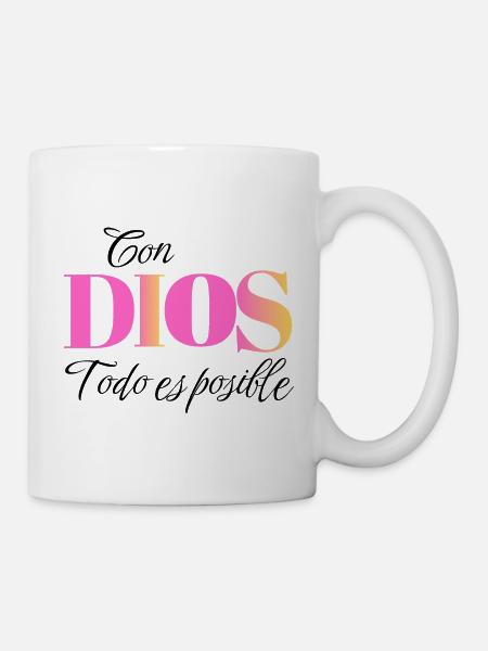 With God All Things Are Possible - Matthew 19:26 Christian A - Mug - white