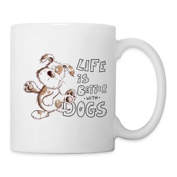 Hunde Cartoon Life IS Better With Dogs - Mug - white - Right