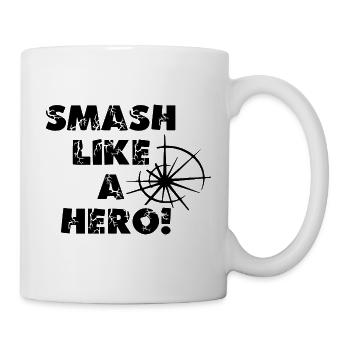 Smash like a hero - Gamer Design in black - Mug - white - Right