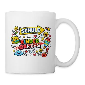 Schulkind Graffiti Stil - Tasse - Weiß - Rechts