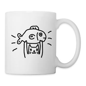 Cat Fishing Fish - Mug - white - Right