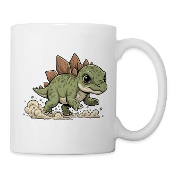 Fröhlicher Stegosaurus - Tasse - Weiß - Rechts