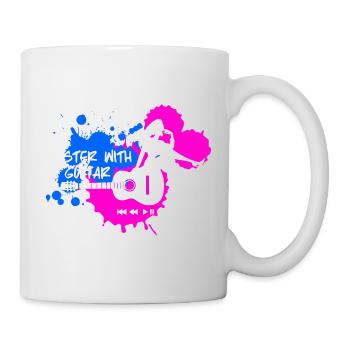 Master à la guitare - Bleu Rose Blanc - Mug blanc - blanc - Droite