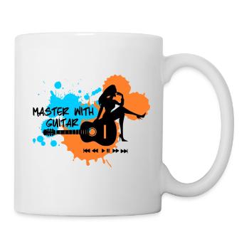 Master with guitar - Blau Orange - Tasse - Weiß - Rechts
