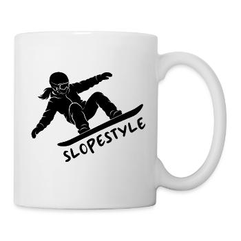 Slopestyle Snowboard Action Geschenk - Tasse - Weiß - Rechts