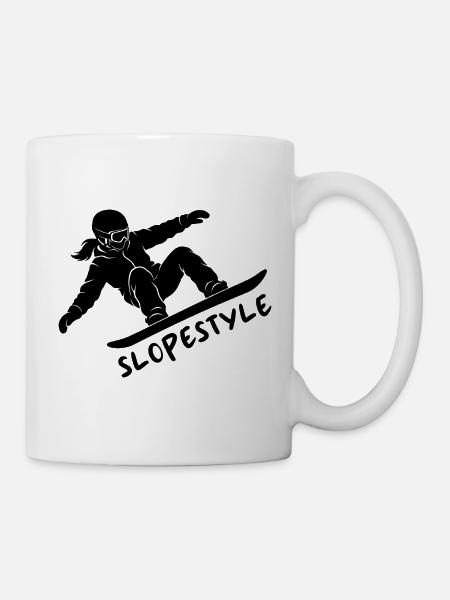 Slopestyle Snowboard Action Geschenk - Tasse - Weiß
