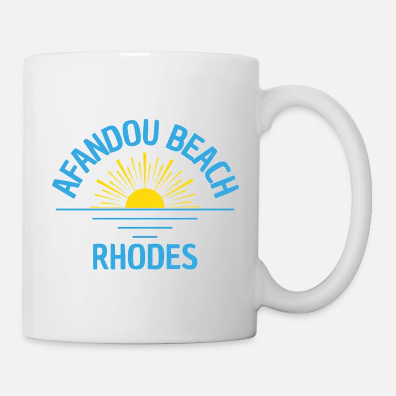 Afandou Beach Rhodes Sunrise - Mug - white