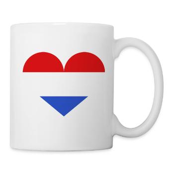 Drapeau luxembourgeois en forme de cœur - Mug blanc - blanc - Droite