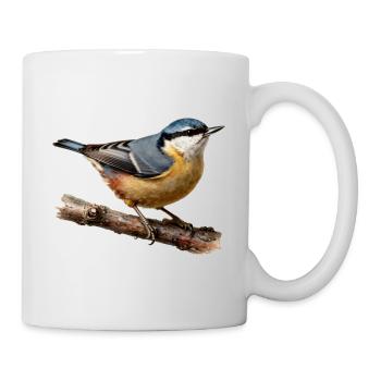Nuthatch on branch - Mug - white - Right