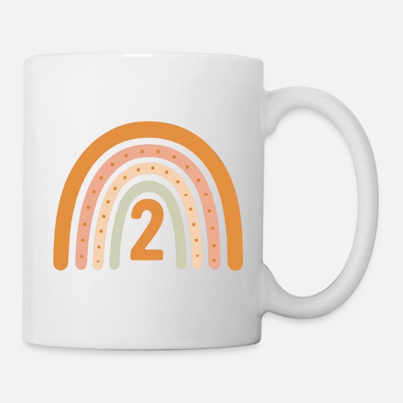 Zweiter Geburtstag Regenbogen - Tasse - Weiß