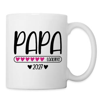 Papa 2027 chargeant avec barre de chargement au cœur - Mug blanc - blanc - Droite