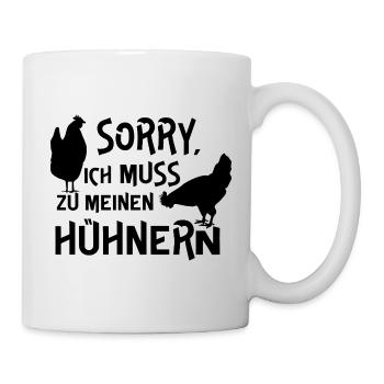 Fans de poulet - Coq - Coq - Poulet fleur - Bio - Mug blanc - blanc - Droite