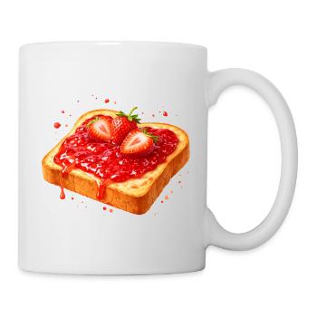 Illustration du pain grillé avec de la confiture de fraises - Mug blanc - blanc - Droite