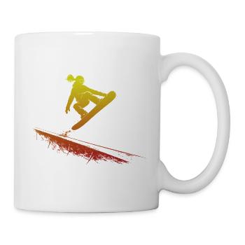 Snowboarder Slopestyle Action Freestyle Jump - Mug - white - Right